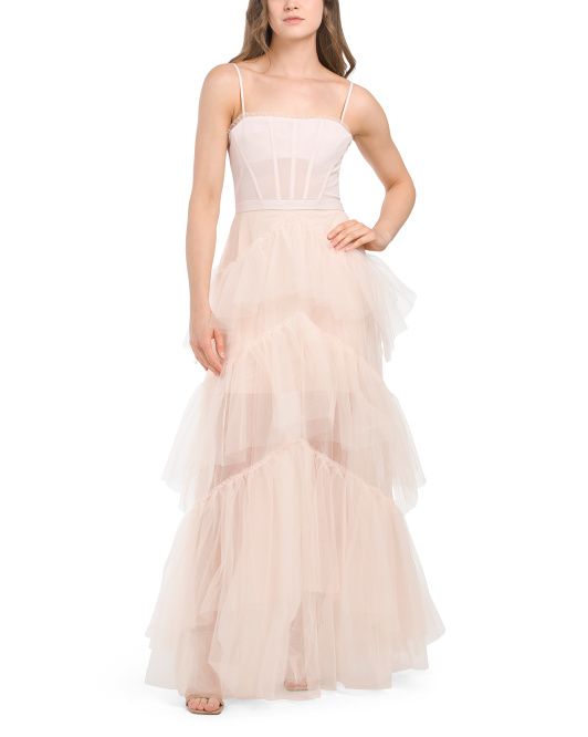 Sleeveless Oly Tiered Tulle Dress | TJ Maxx