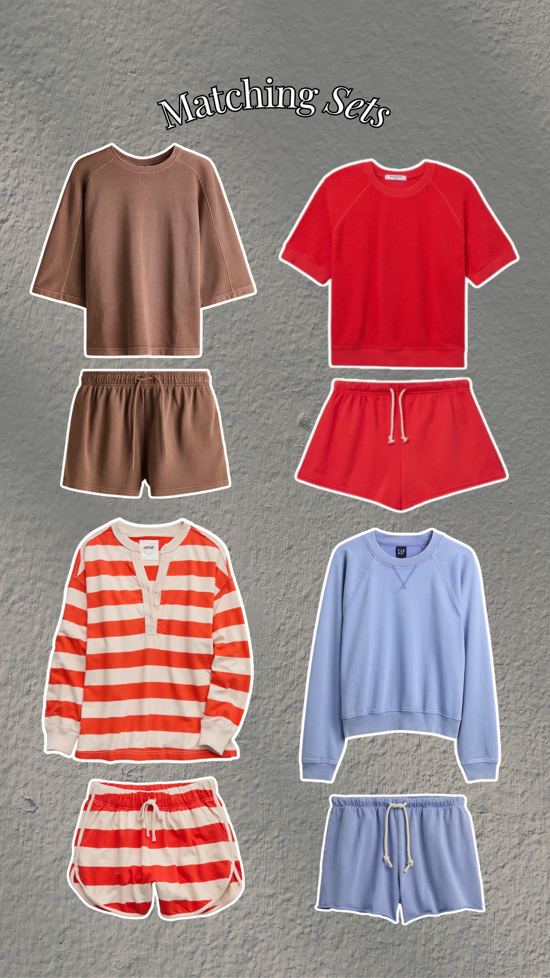Matching set I'm loving lately (solid red set is from Perfect White Tee) 

 