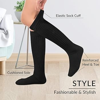 Witwot Slouch Socks Women Knit Knee High Boot Sock Cotton Scrunch Sock for Women | Amazon (US)
