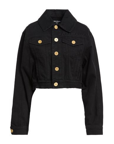 Balmain Woman Denim outerwear Black Size 4 Cotton | YOOX (US)