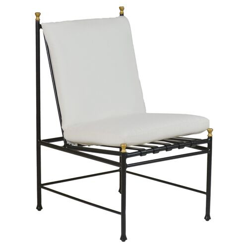 Frances Dining Side Chair Replacement Cushion, White | One Kings Lane