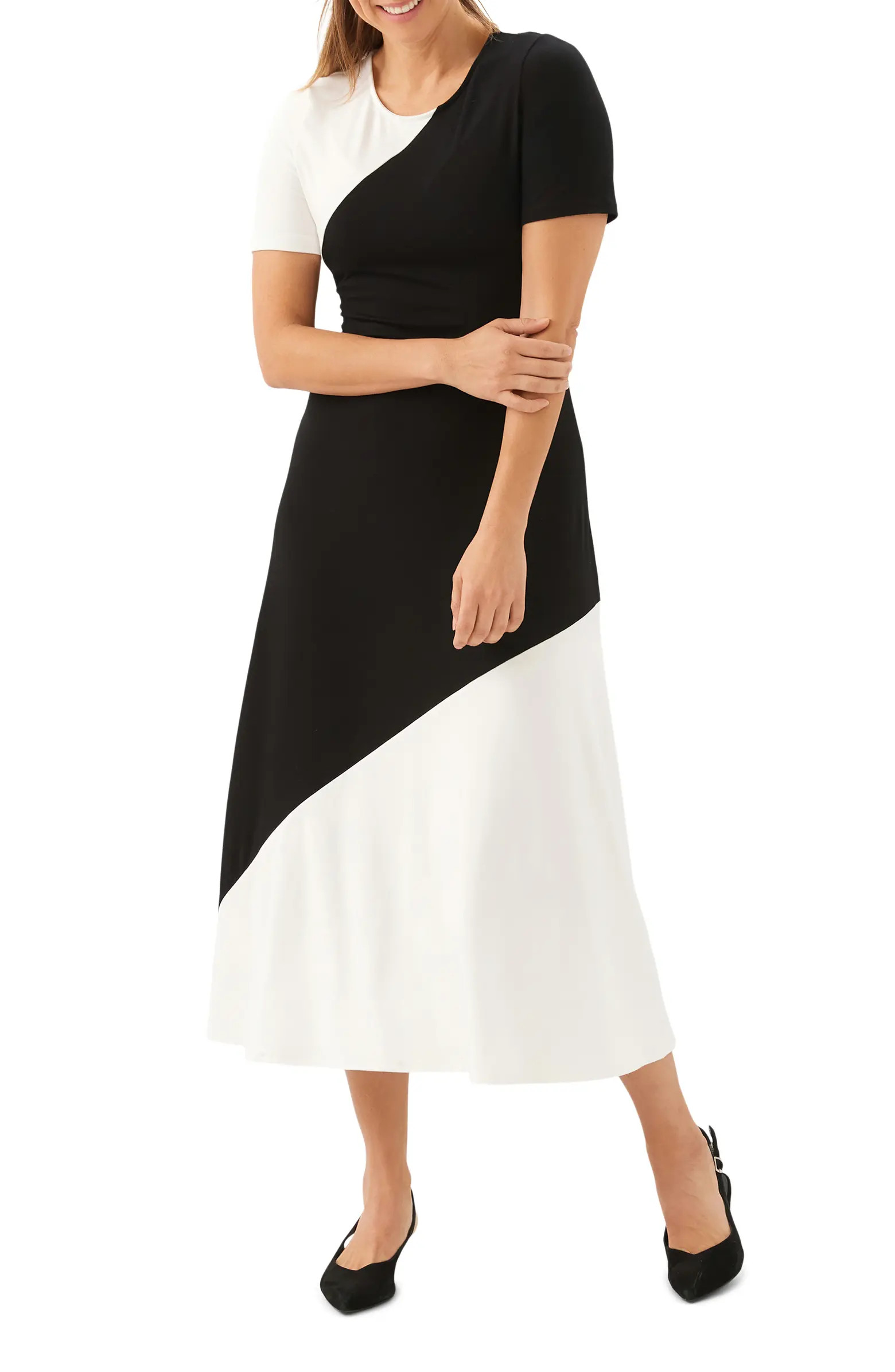 Colorblock Jersey Midi Dress | Nordstrom