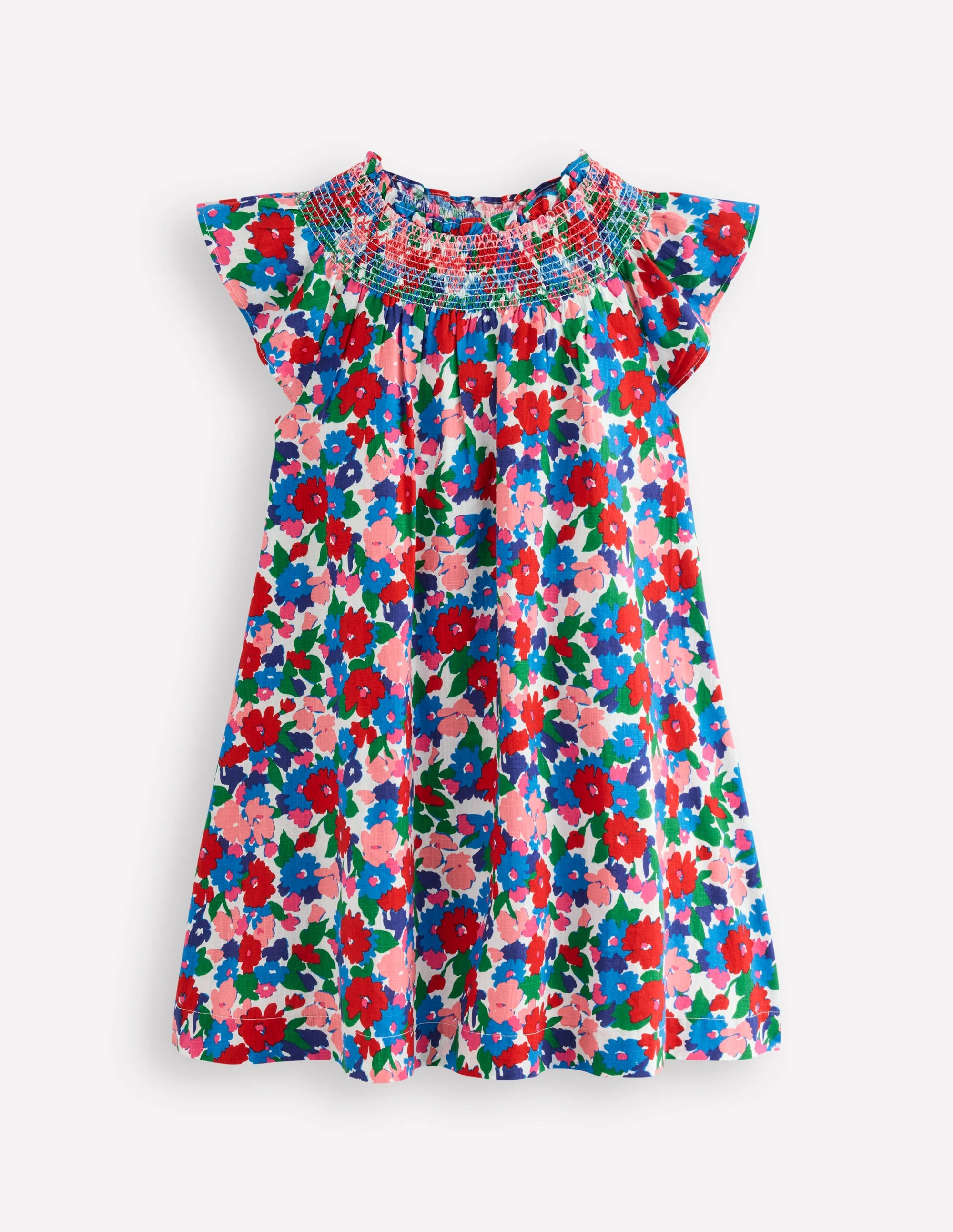 Holiday Smocked Dress-Multi Floral | Boden (US)