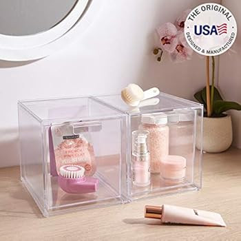 STORi Audrey Stackable Cosmetic Organizer Drawers 6-3/4" Tall | set of 2 Clear | Amazon (US)
