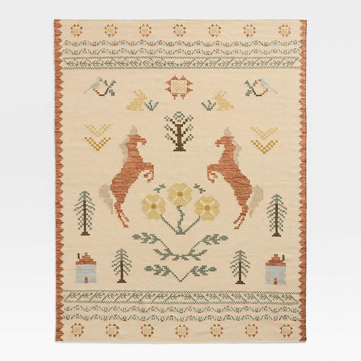 Homestead Kilim Wool and Cotton Kids Area Rug 5x8 by Sharland England | Crate & Kids | Crate & Barrel