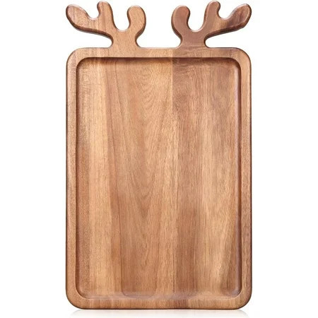 Large Acacia Wood Platter for Christmas Charcuterie Board Festive Fruit Veggie Trays Wooden Cheese Board Xmas Kitchen Decor Gift Holiday Cookie Platters Food Serving Dish Plate Christmas Tray | Walmart (US)