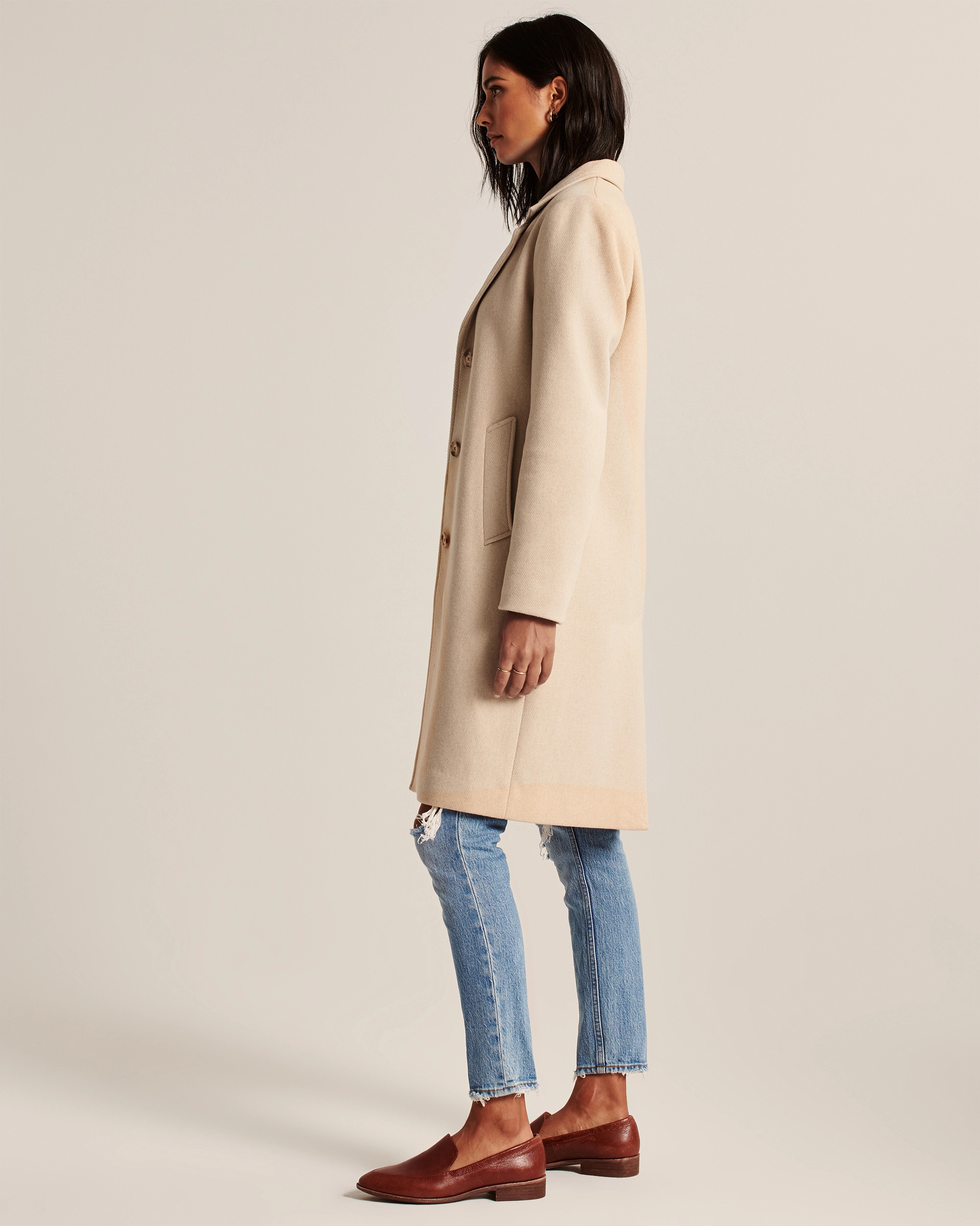 Wool-Blend Dad Coat | Abercrombie & Fitch (US)
