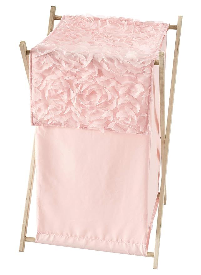 Sweet Jojo Designs Pink Floral Rose Baby Kid Clothes Laundry Hamper - Solid Light Blush Flower Lu... | Amazon (US)