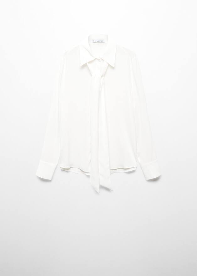 Shirt with ruffle detail  -  Women | Mango USA | MANGO (US)