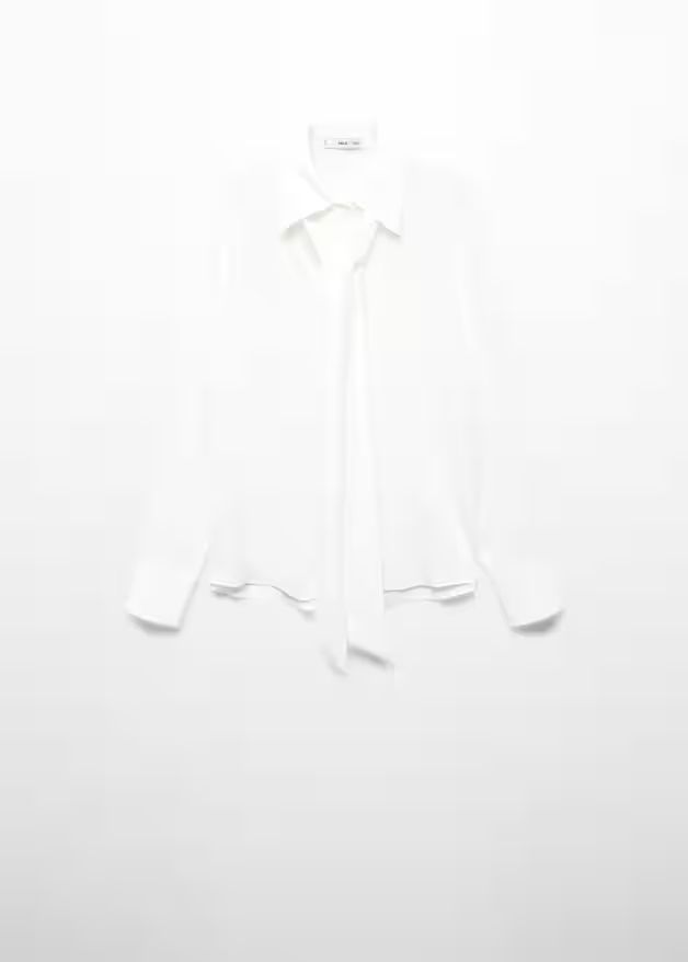Shirt with ruffle detail  -  Women | Mango USA | MANGO (US)