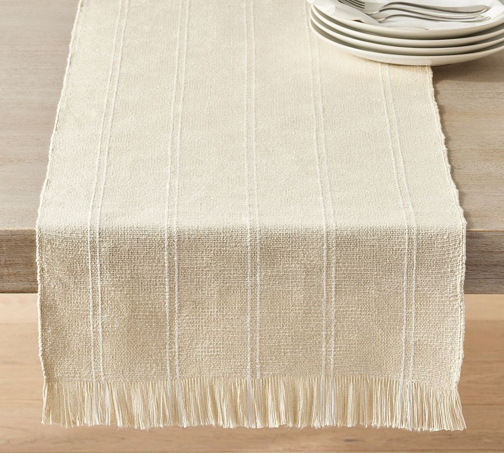 Becker Double Stripe Cotton Table Runner | Pottery Barn (US)