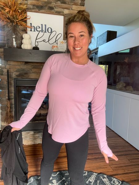 Lululemon inspired top for less than $15! 
Super soft, fitted in the sleeves. Thumb holes. 

Workout top. Running top. Athletic wear  

#LTKSeasonal #LTKfindsunder100 #LTKfitness