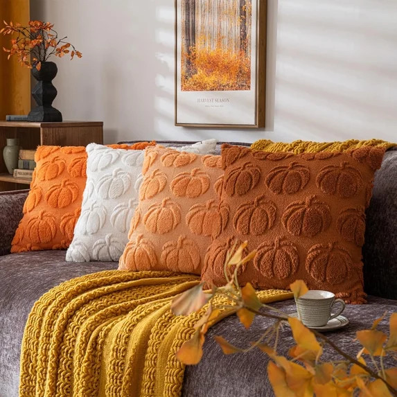 Lomyolo Throw Pillow Covers Pumpkin Fall Decorative Soft Faux Fur Pillow Covers for Autumn Harves... | Walmart (US)