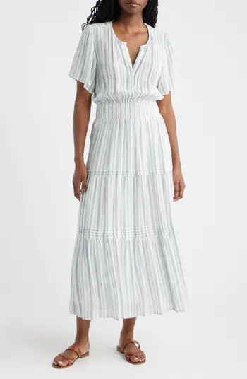 Cannes Stripe Linen Blend Dress | Nordstrom
