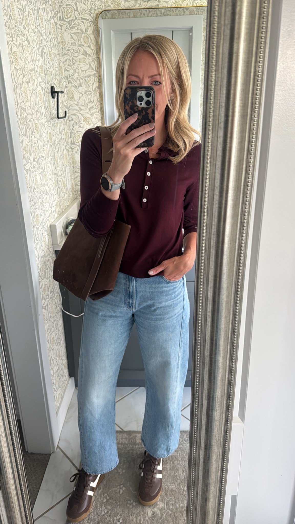 Added a little brown and burgundy to my fall wardrobe. 

I can’t find this burgundy sweater on H&M but I found it in store recently. 

The Abercrombie sweater is such a great weight and material for fall and winter. I got a small. 

The Gola’s run maybe a tad big. I’m usually a 9 and got an 8.5

Loving the faux suede bag too! 

Linking some similar looks to those 4 things I got 🤎