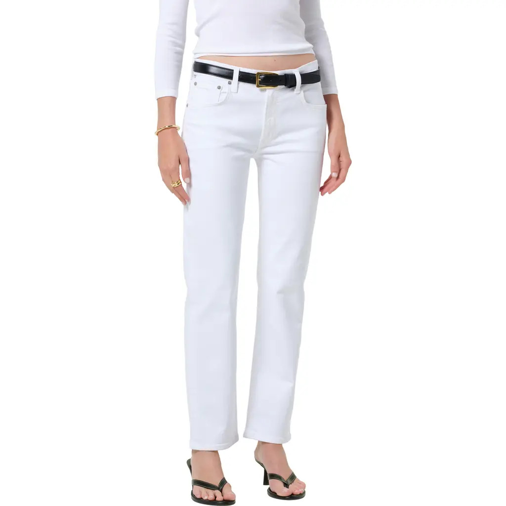 Citizens of Humanity Anissa Straight Leg Jeans in Bon Bon White at Nordstrom, Size 27 | Nordstrom