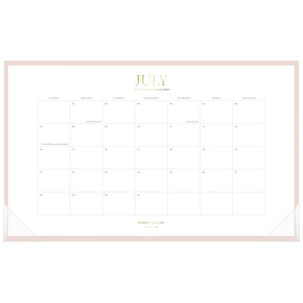 Sugar Paper Essentials 2024-25 Monthly Desk Pad 17.75"x10.875" Pink | Target