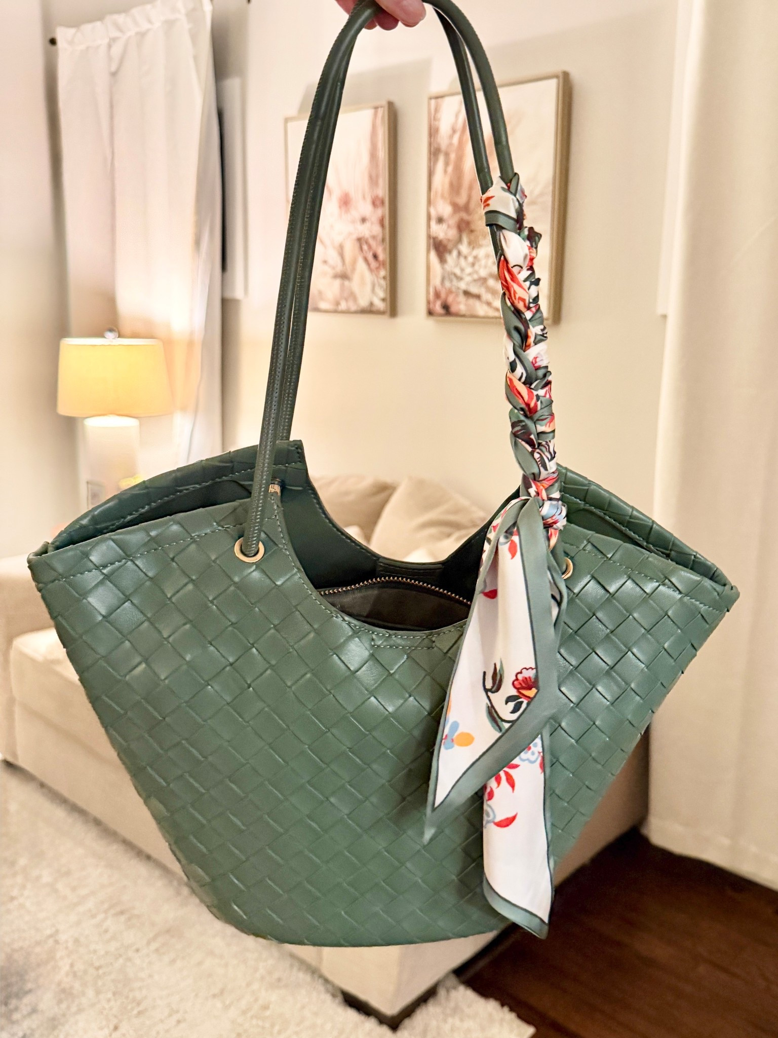 Quite literally obsessed with my new shoulder bag and twilly! This is the PERFECT everyday bag! The woven style is timeless and the twilly adds a pop of color! 

#LTKFindsUnder100 #LTKSaleAlert #LTKootd