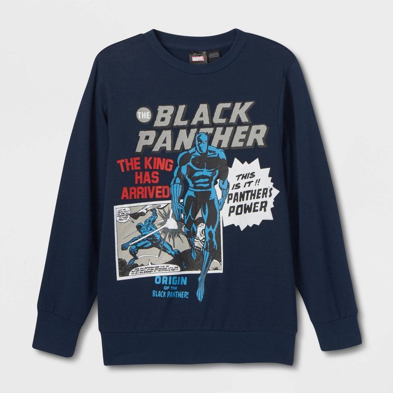 Boys' Marvel Black Panther Crewneck Sweatshirt - Blue | Target
