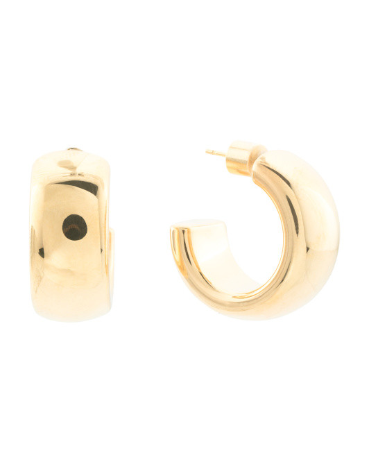 Made In Italy 14kt Gold Hoop Huggie Earrings | TJ Maxx