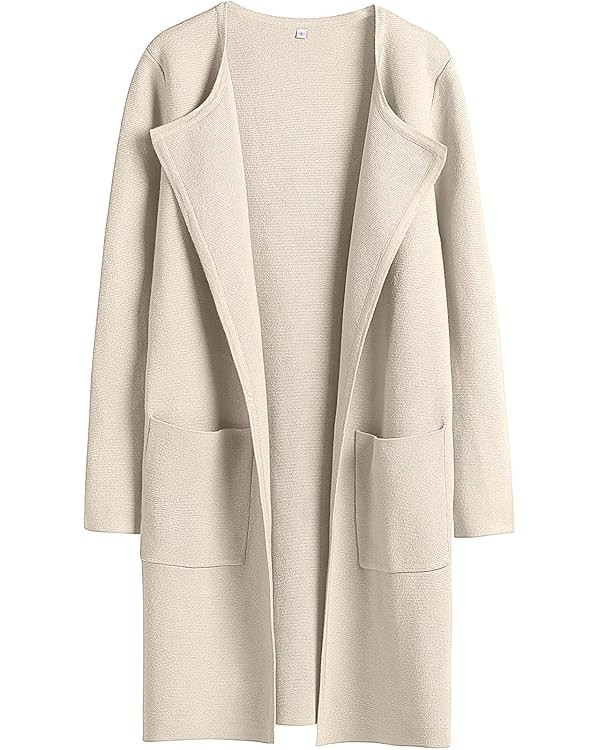 Caracilia Womens Knit Cardigan Sweaters Oversized Open Front Long Sleeve Lapel Casual Jacket 2023... | Amazon (US)