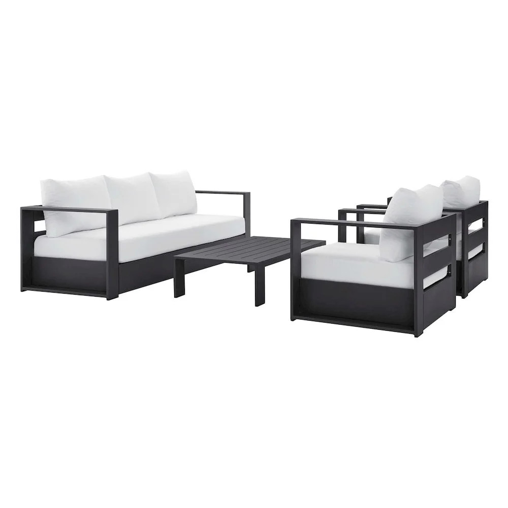 Modway Tahoe 4-Piece Outdoor Patio Powder-Coated Aluminum Set | Walmart (US)
