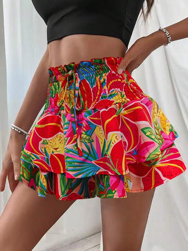VavaBold Floral Shorts | SHEIN