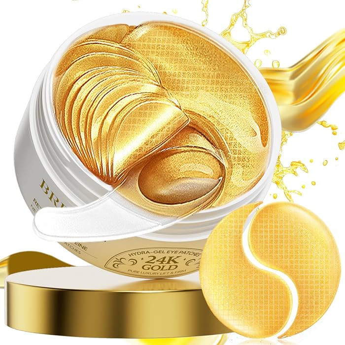 BREYLEE 24K Gold Eye Masks - 60 Pcs, Retinol & Caffeine Under Eye Patches for Reduce Fine Lines &... | Amazon (US)