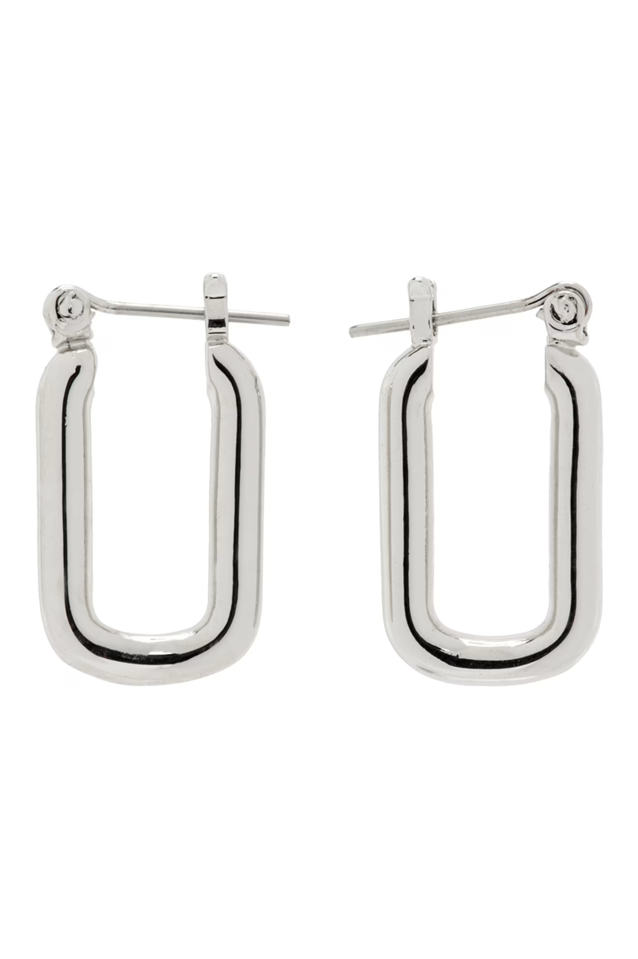 Silver Cresca Hoop Earrings | SSENSE