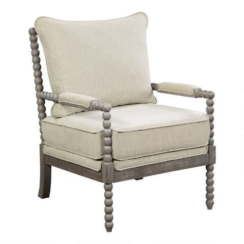 Brushed Gray Wood Bobbin Stamford Chair | World Market
