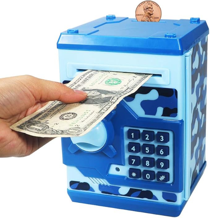 Suliper Electronic Piggy Bank Code Lock for Kids Baby Toy, Mini ATM Safe Coin Cash Banks Real Mon... | Amazon (US)