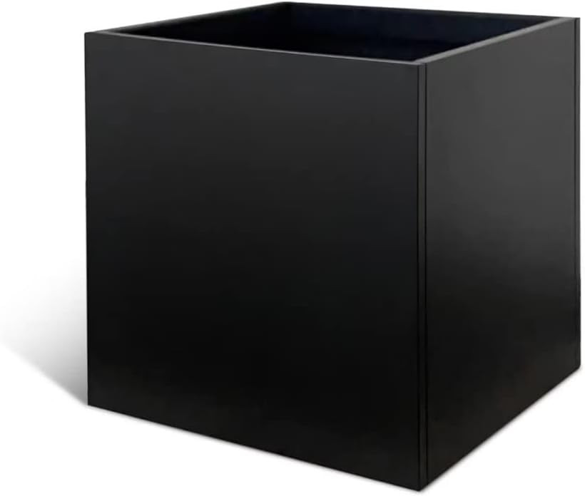 Galvanized Steel Planter Box Black Metal Planter Large Square Indoor Outdoor Planters Cube Steel ... | Amazon (US)
