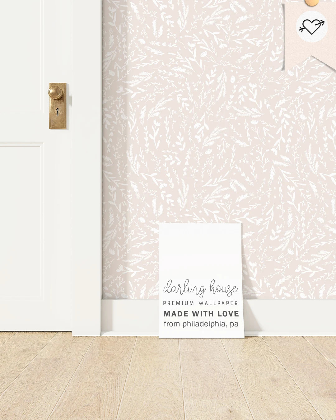 Minimalist Blush Pink Wildflower Wallpaper Premium Removable Peel Stick Boho Botanical Bedroom Ba... | Etsy (US)