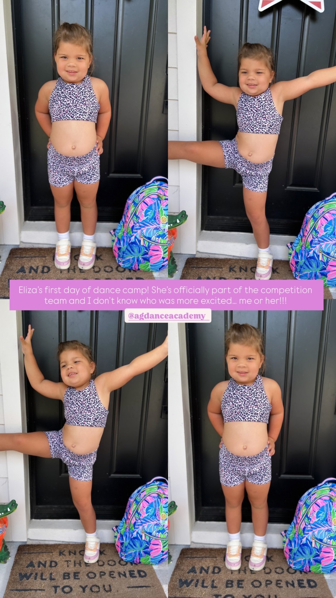 Eliza’s first day of dance camp! She’s officially part of the competition team and I don’t know who was more excited… me or her!!! 

Eliza is in a small top and medium
Bottoms (sized up so she could wear them for longer!)

#LTKActive #LTKBaby #LTKKids