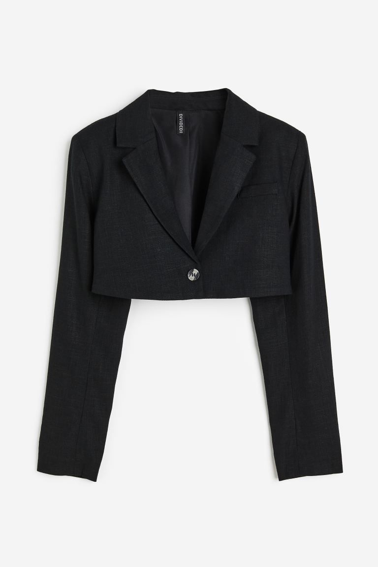 Crop Jacket - Black - Ladies | H&M US | H&M (US + CA)