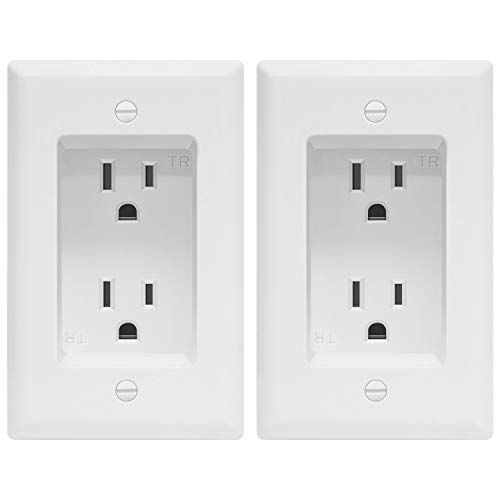 TOPGREENER Recessed Duplex Receptacle Outlet, Tamper-Resistant, Size 1-Gang 4.48" x 2.76", 15A 12... | Amazon (US)