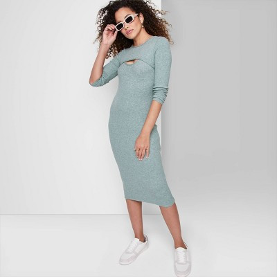 Women's Long Sleeve Bodycon Sweater Dress & Shrug Set - Wild Fable™ | Target