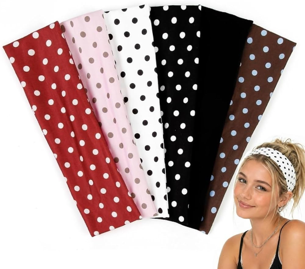 TERSE Polka Dot Headbands for Women Trendy Women Hair Accessories: Cute Head Bands for Women's Ha... | Amazon (US)