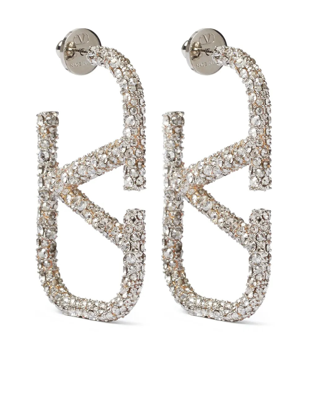 Valentino Garavani VLogo Signature Crystal Earrings | Silver | FARFETCH | Farfetch Global
