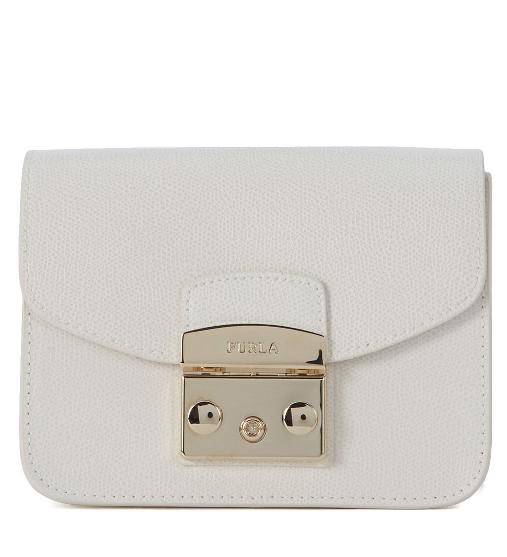 Furla Metropolis Mini White Calf Leather Shoulder Bag | Italist.com US