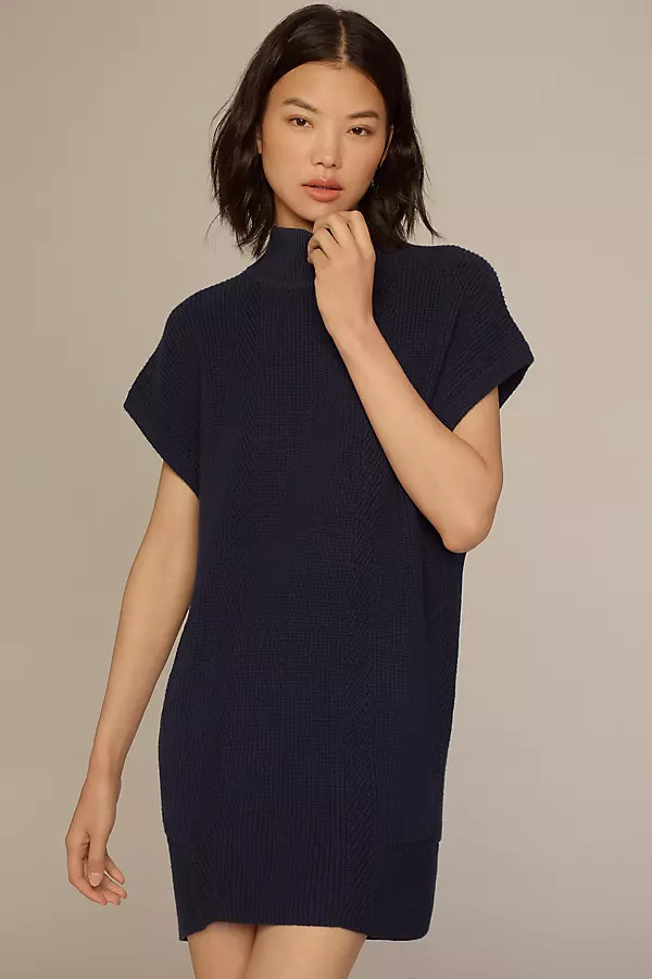 Short-Sleeve Mock-Neck Sweater Mini Dress | Anthropologie (US)