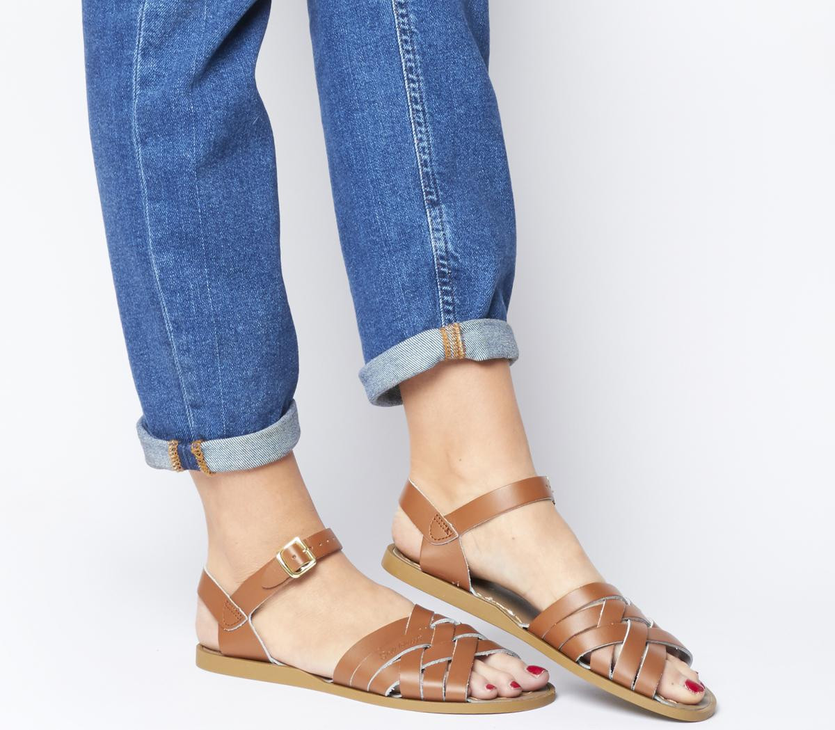 Salt-Water Retro Sandals Tan Leather - Women’s Sandals | OFFICE London (UK)