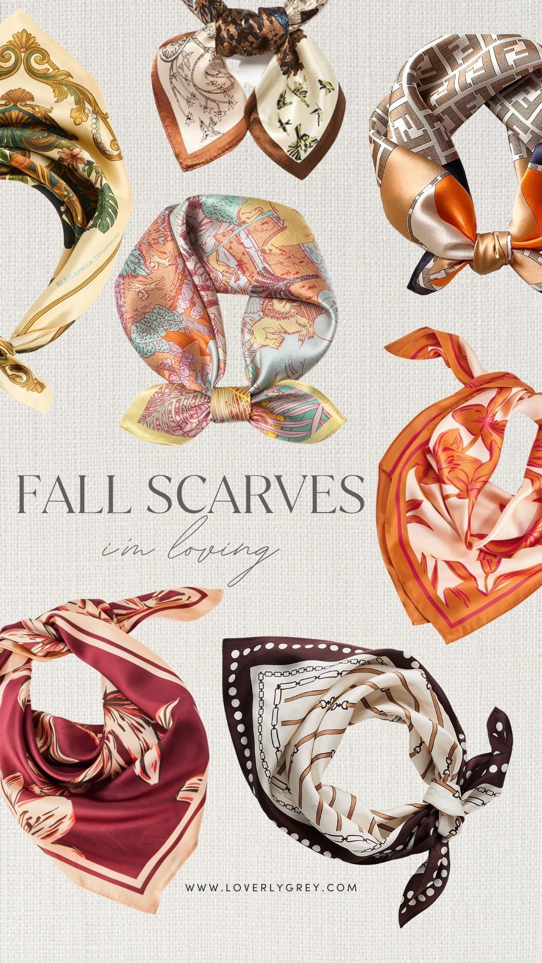 A pretty scarf is one of my favorite ways to make an outfit feel more interesting without doing too much. These fall scarves for women have the prettiest mix of warm autumn colors, classic prints and silky textures. I’d wear them around my neck, tied onto a handbag or even styled in my hair for an easy fall accessory moment.

#LTKSeasonal #LTKWorkwear