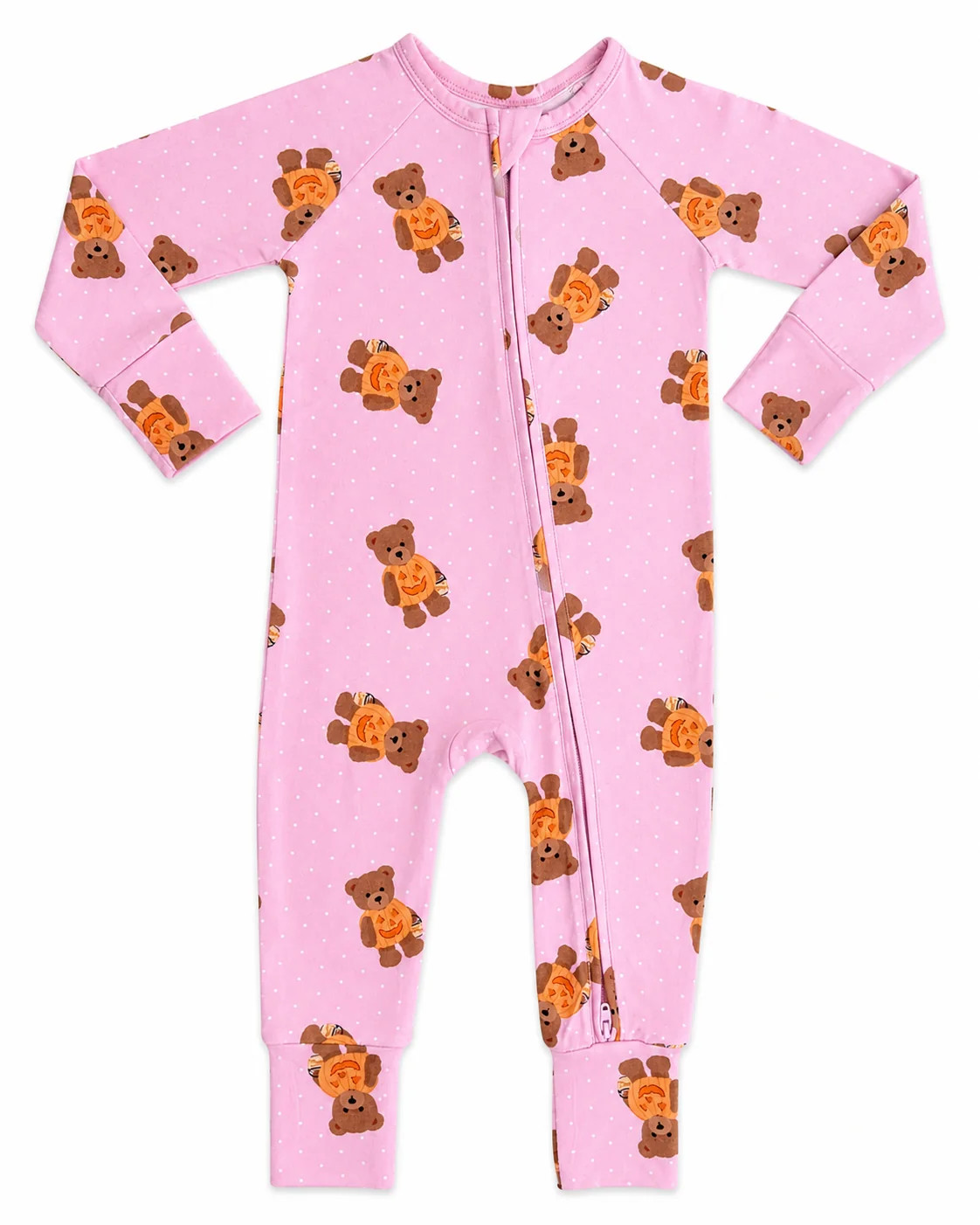 Polka Dot Little Boo Bear Zipper Romper | Bamboo Baby Pajamas | In My Jammers | In My Jammers
