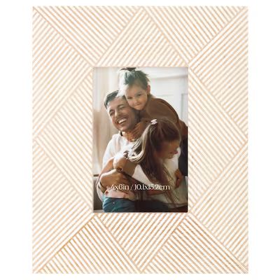 Origin 21  White and Wood Geometric Pattern Picture Frame (4-in x 6-in) | Lowe's