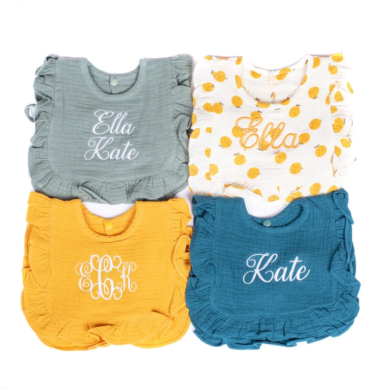 Personalized Baby Bibs Personalized Gift for Baby Girls Monogram Baby Bib New Baby Girl Gift Baby... | Etsy (US)