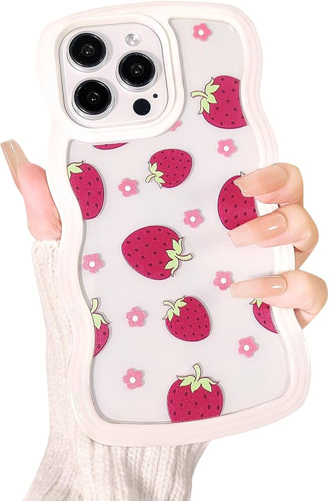 NITITOP Compatible for iPhone 15 Pro Max Case Cute Curly Flower Floral Wave Frame Shape Shockproo... | Amazon (US)