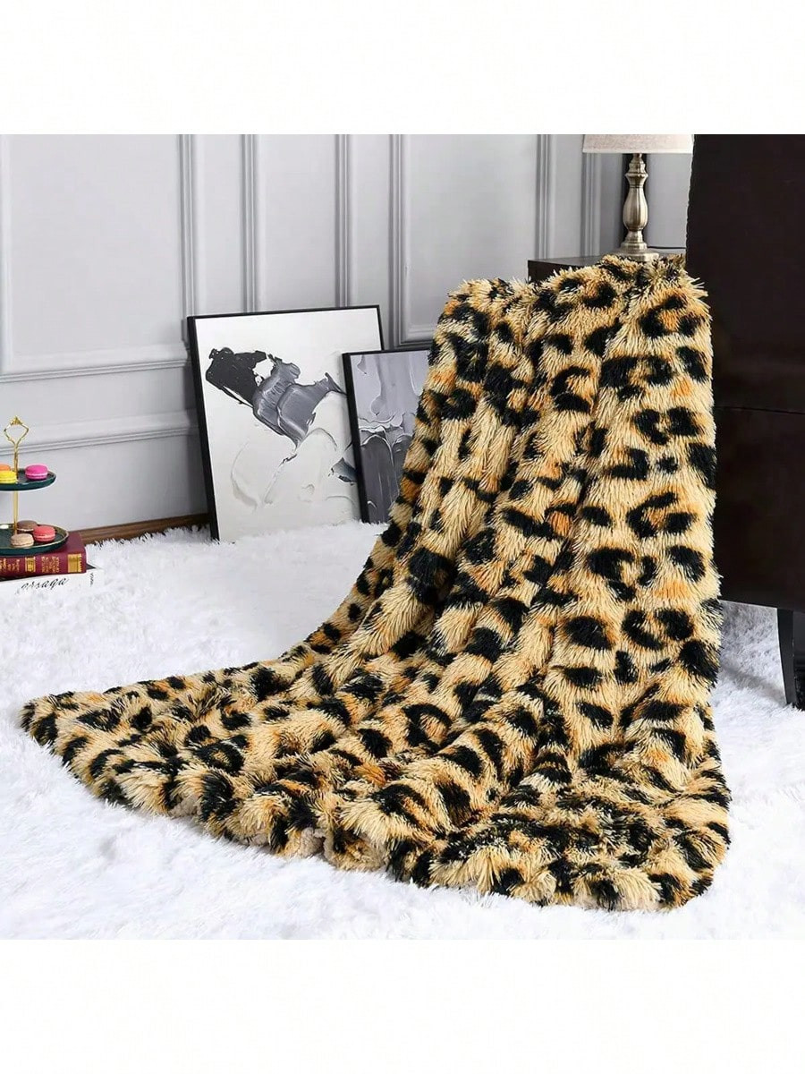 Fluffy Leopard Throw Blanket Plush Cheetah Print Blankets Soft Faux Fur Bed Throw For Decorative Couch Chair Bed Covers | SHEIN