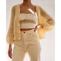 Hand Knit Mohair Cardigan, Soft Luxurious Spring Raglan, Lightweight V-Neck Buttoned Loose Airy Cardigan | Etsy (US)