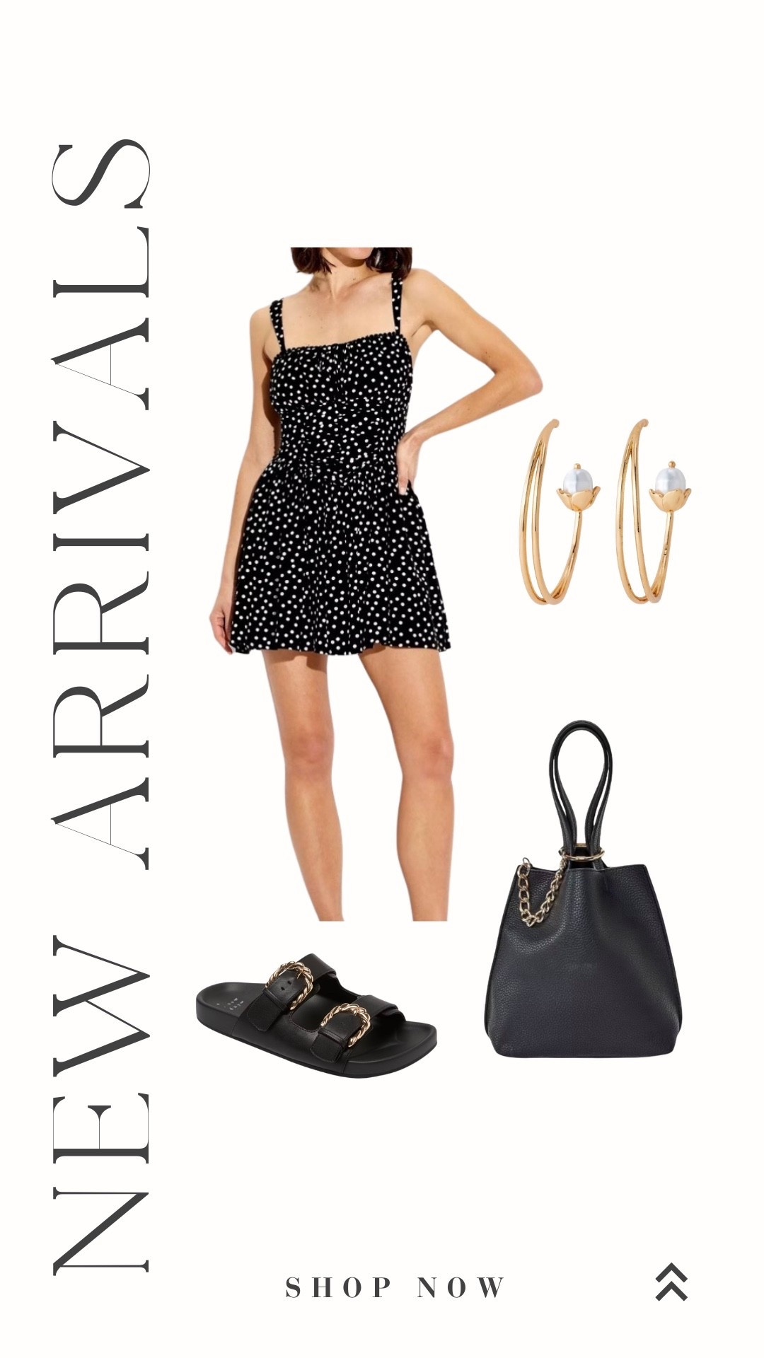Target Spring Outfit Ideas Polka Dot Mini Dress, gold double strap slides #targetstyle #springoutfits #ootdlook

#LTKgrwm #LTKTravel #LTKootd